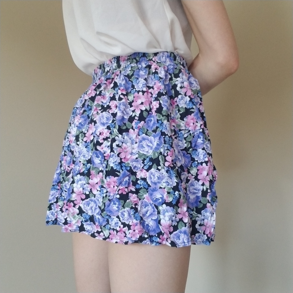 Purple floral skirt